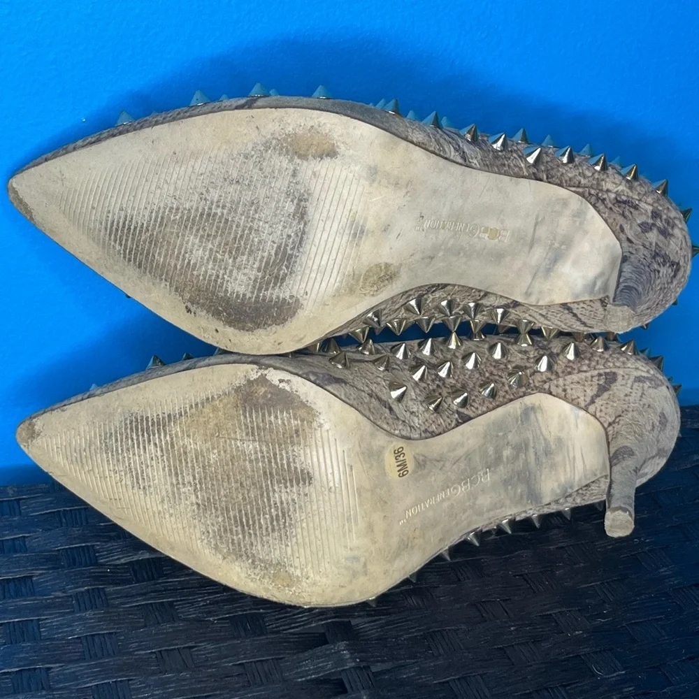 BCBGeneration snake print spiked stilettos size 6M